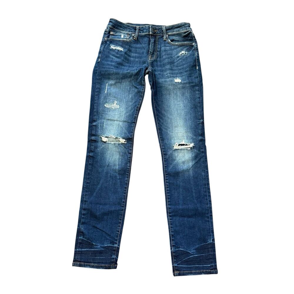 Aeropostale Jeans Mens Size 30x32 Blue Slim Straight Distressed Low Dark Denim